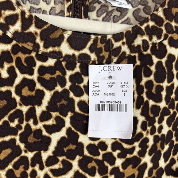 J. Crew Leopard Print Shift Dress Womens Size 8 Lagenlook Mobwife - Picture 10 of 16